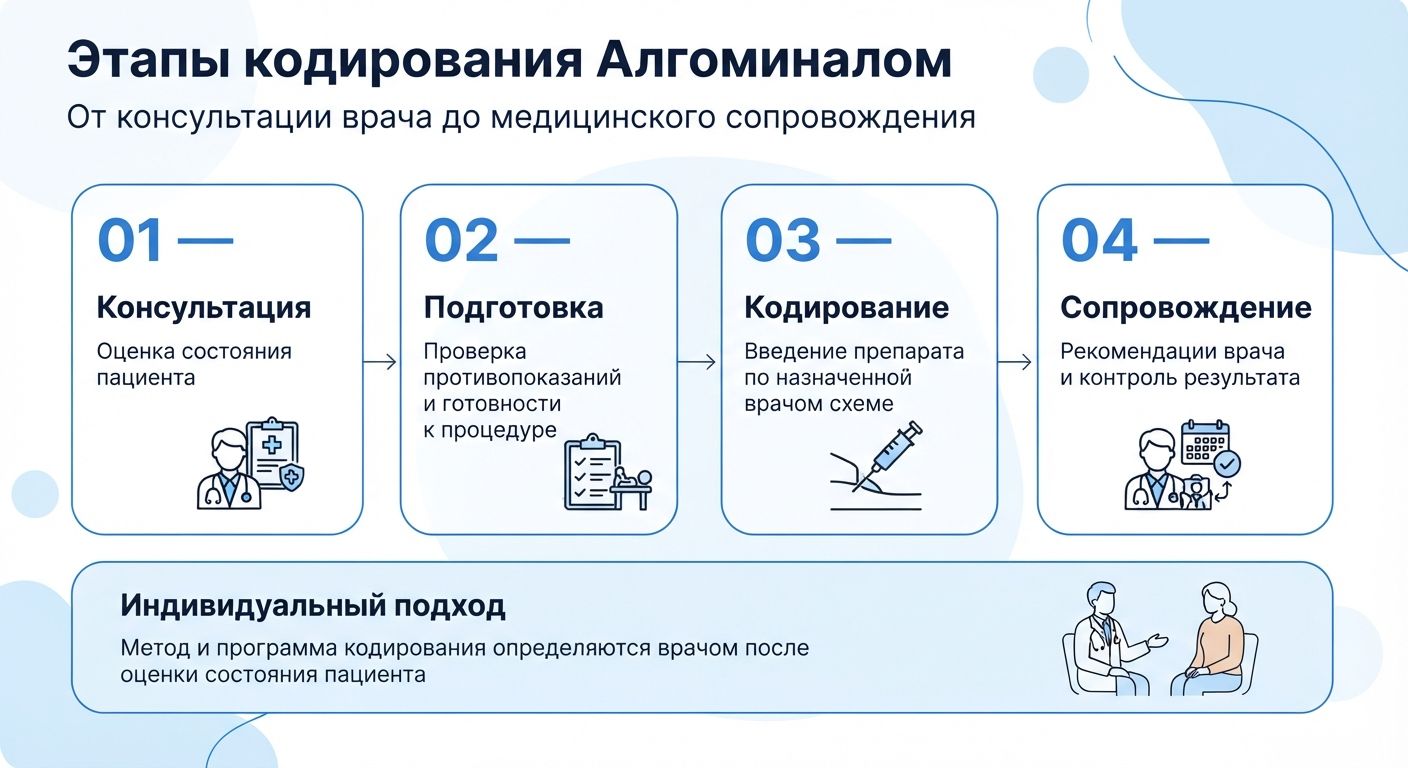 Кодирование препаратом «Алгоминал» в Марксе инфографика